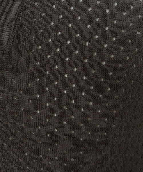 CAMBIO（カンビオ）の「mhs2576-パンチングニットスキッパーポロ（ポロシャツ・メンズ・ネイビー/ブラック/グレー・M/L/XL）」の11枚目の写真