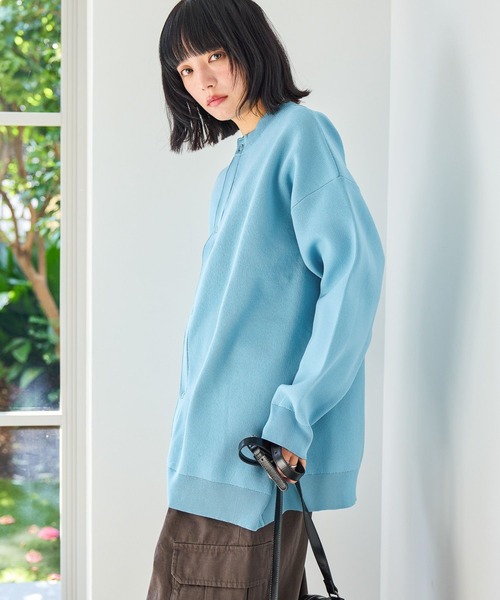 PBLIM(ページボーイリム)の「《UNISEX》リングボタンカーディガン(カーディガン/ボレロ・レディース・ブルー/チャコールグレー/グリーン・FREE)」の4枚目の写真
