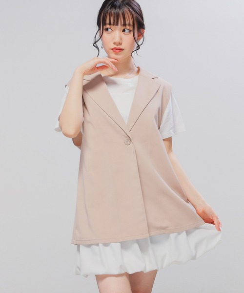 Honeys(ハニーズ)の「後リボンベスト(ベスト・レディース・ヘザーチャコール/ブラック/ベージュ・LL/S/M/L)」の21枚目の写真