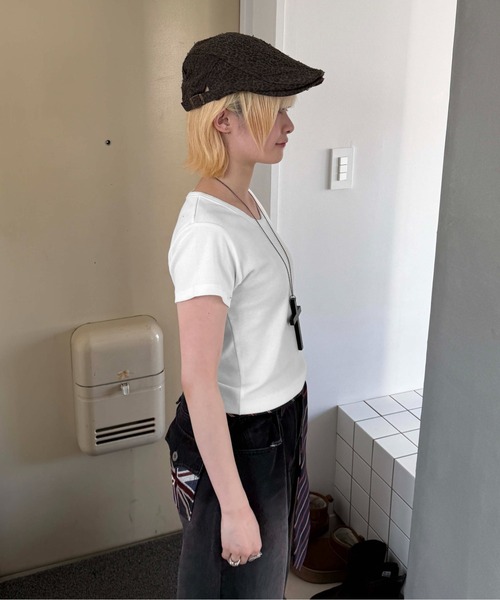 sedacle（セダクル）の「ベーシックフライスTシャツ（Tシャツ/カットソー・レディース・オートミール/ホワイト/ブラック・SMALL/MEDIUM/LARGE）」の9枚目の写真