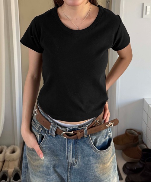 sedacle（セダクル）の「ベーシックフライスTシャツ（Tシャツ/カットソー・レディース・オートミール/ホワイト/ブラック・SMALL/MEDIUM/LARGE）」の17枚目の写真