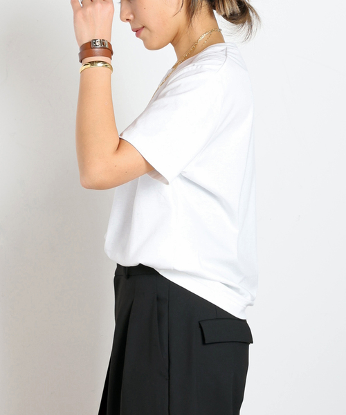 AP STUDIO(エーピーストゥディオ)の「Oasis レギュラーサイズTシャツ(Tシャツ/カットソー・レディース・ホワイト/ベージュ/ブラック・FREE)」の9枚目の写真