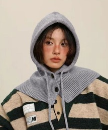 Miniministore | フード付きニットマフラー韓国風バラクラバ(ニットキャップ/ビーニー)
