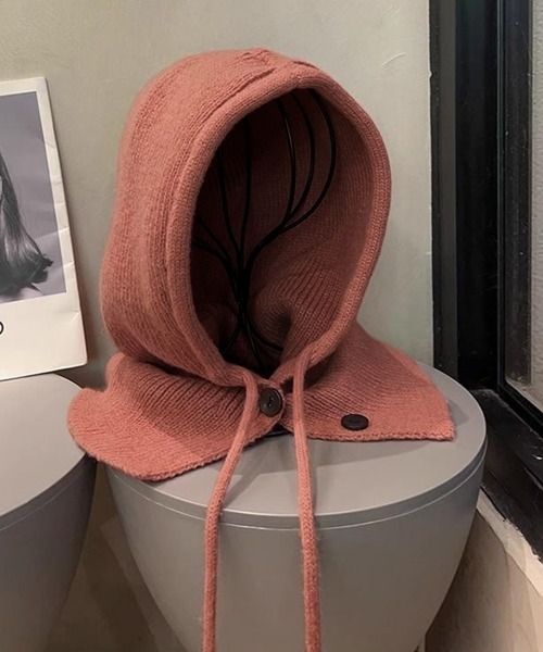 Miniministore（ミニミニストア）の「フード付きニットマフラー韓国風バラクラバ（ニットキャップ/ビーニー・レディース・グレー/ブラック/アイボリー/ワインレッド/テラコッタ/ダークベージュ・FREE）」の19枚目の写真