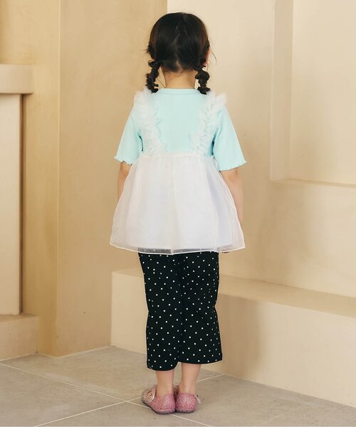 apres les cours（アプレレクール）の「お花・ハートモチーフシアートップス（Tシャツ/カットソー・キッズ・ミント/オレンジ・80/90/100/110/120/130/140）」の7枚目の写真