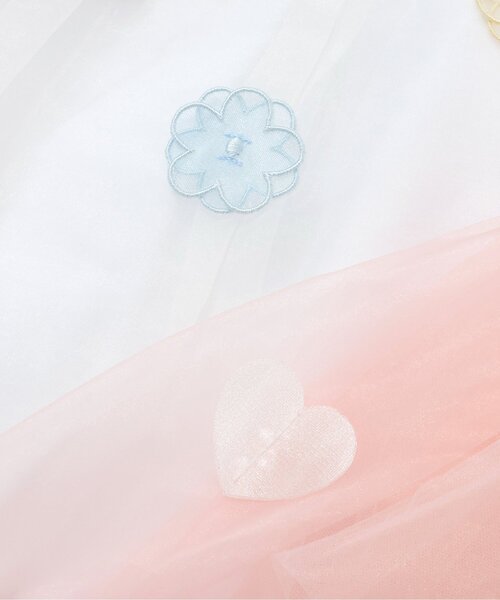 apres les cours（アプレレクール）の「お花・ハートモチーフシアートップス（Tシャツ/カットソー・キッズ・ミント/オレンジ・80/90/100/110/120/130/140）」の16枚目の写真