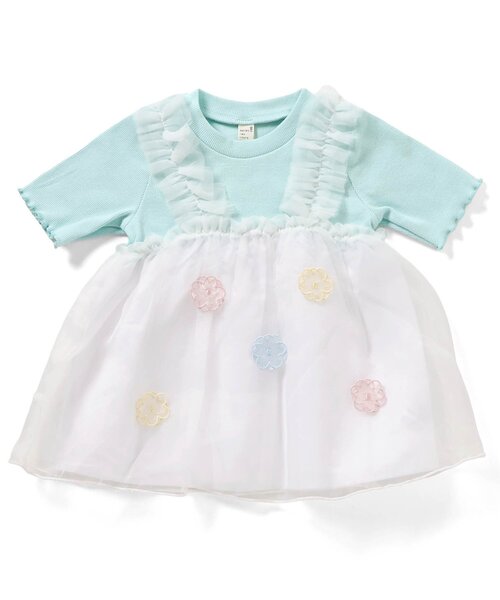 apres les cours（アプレレクール）の「お花・ハートモチーフシアートップス（Tシャツ/カットソー・キッズ・ミント/オレンジ・80/90/100/110/120/130/140）」の3枚目の写真