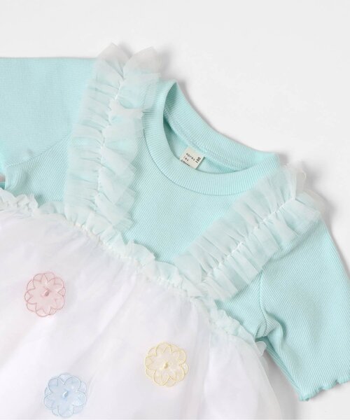 apres les cours（アプレレクール）の「お花・ハートモチーフシアートップス（Tシャツ/カットソー・キッズ・ミント/オレンジ・80/90/100/110/120/130/140）」の12枚目の写真