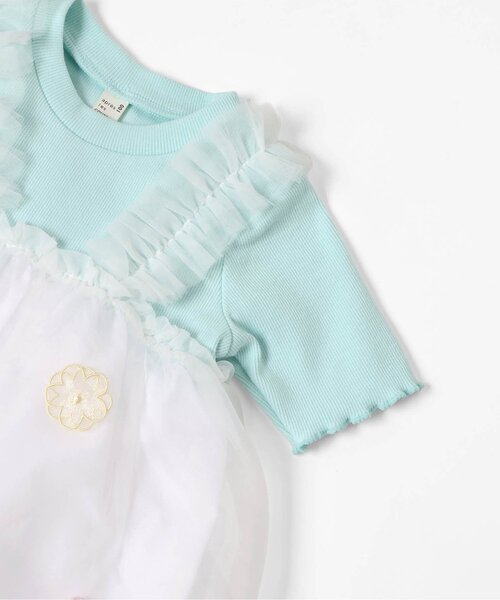 apres les cours（アプレレクール）の「お花・ハートモチーフシアートップス（Tシャツ/カットソー・キッズ・ミント/オレンジ・80/90/100/110/120/130/140）」の13枚目の写真