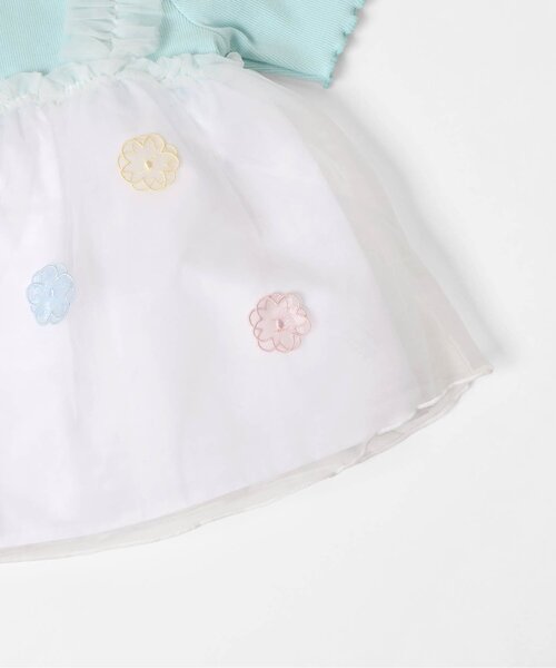 apres les cours（アプレレクール）の「お花・ハートモチーフシアートップス（Tシャツ/カットソー・キッズ・ミント/オレンジ・80/90/100/110/120/130/140）」の14枚目の写真