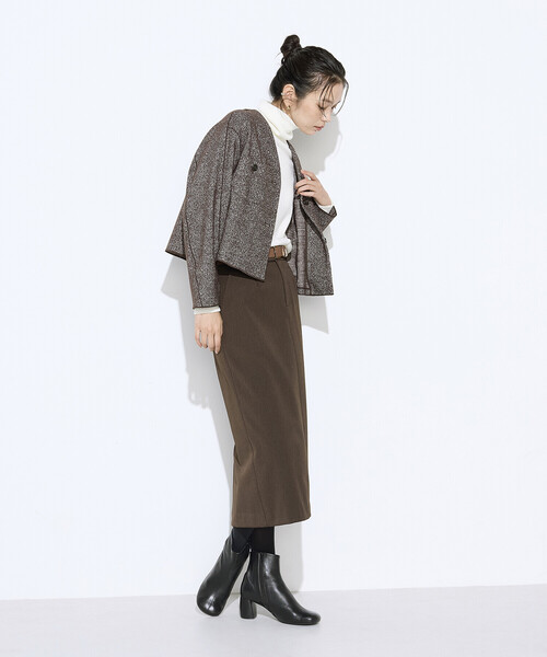COMME CA(コムサ)の「〔 TALLサイズ 〕 ツイード柄リバージャージー ノーカラージャケット(ノーカラージャケット・レディース・ブラウン・15号)」の19枚目の写真