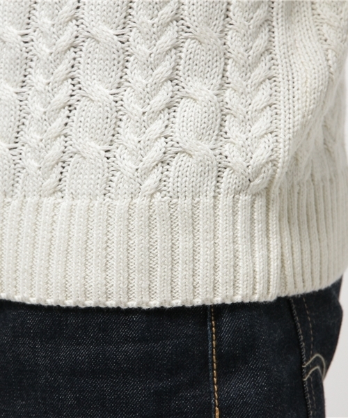 WEGO(ウィゴー)の「WEGO/ライトケーブルニット(ニット/セーター・メンズ・ホワイト/グレー/ロイヤルブルー/ベージュ・LARGE/MEDIUM/SMALL)」の5枚目の写真