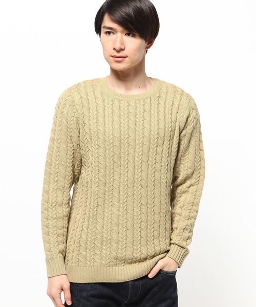 WEGO(ウィゴー)の「WEGO/ライトケーブルニット(ニット/セーター・メンズ・ホワイト/グレー/ロイヤルブルー/ベージュ・LARGE/MEDIUM/SMALL)」の14枚目の写真