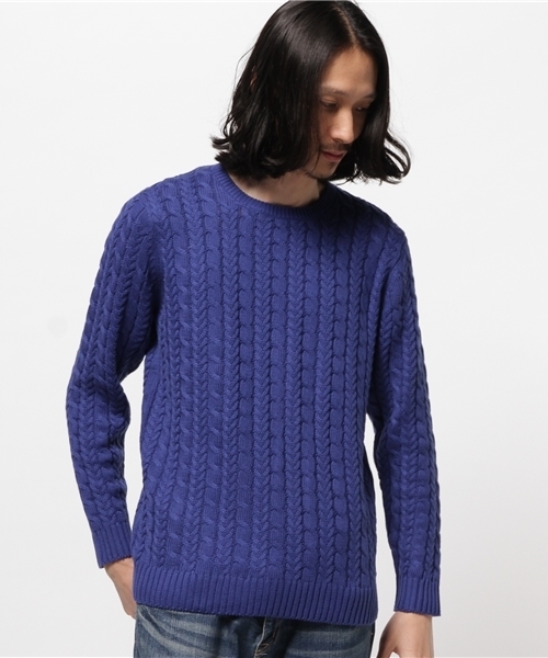 WEGO(ウィゴー)の「WEGO/ライトケーブルニット(ニット/セーター・メンズ・ホワイト/グレー/ロイヤルブルー/ベージュ・LARGE/MEDIUM/SMALL)」の15枚目の写真