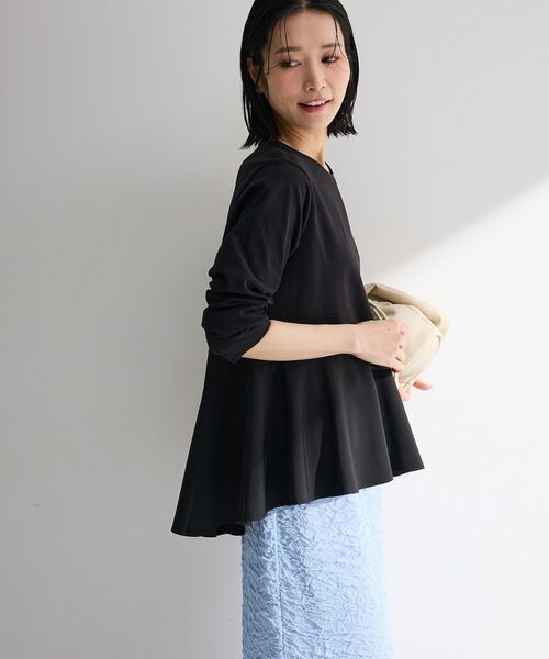 Green Parks(グリーンパークス)の「ペプラムドッキングプルオーバー(Tシャツ/カットソー・レディース・ブラック/グレー/オフホワイト・FREE)」の5枚目の写真