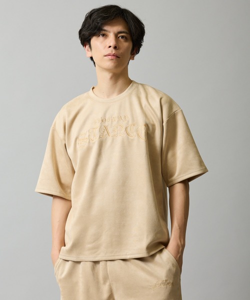 SIDEWAY STANCE（サイドウェイスタンス）の「【SIDEWAY STANCE】スエードポンチ 半袖Tシャツ（Tシャツ/カットソー・メンズ・チャコール/ベージュ/ピンク・SMALL/LARGE/MEDIUM）」の2枚目の写真