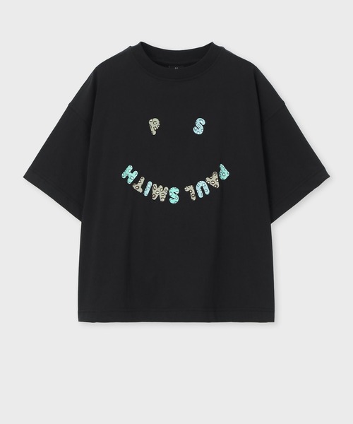 PS Paul Smith(ピーエスポールスミス)の「ウィメンズ "PS Happy" アニマルロゴ 半袖Tシャツ / 165400 405V(Tシャツ/カットソー・レディース・ブラック・MEDIUM)」の1枚目の写真