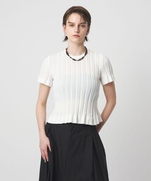 ASTRAET | ＜ASTRAET＞14G リブ フリル クルーネックニット(ニット/セーター)