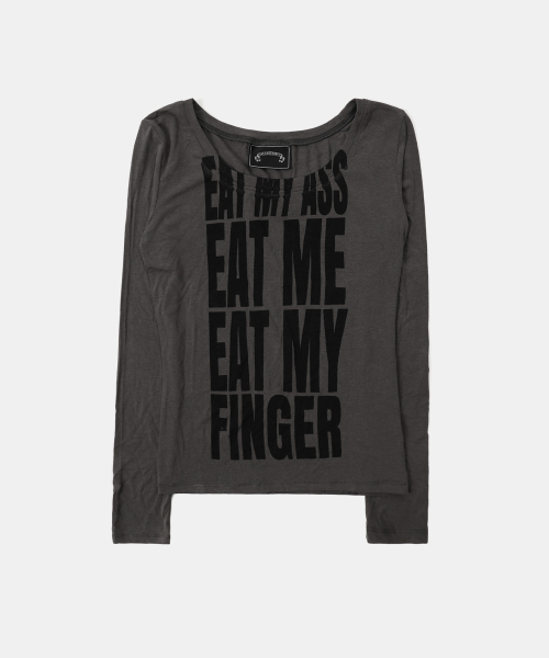 BADBLOOD(バッドブラッド)の「Eat Me ルーズフィットT - チャコール(Tシャツ/カットソー・レディース・その他・S/L)」の1枚目の写真
