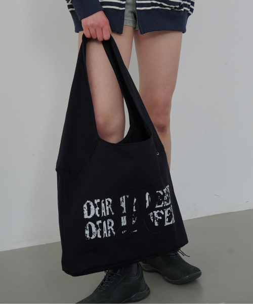 DEARMYDEER(ディアマイディア)の「スラウチコットンショルダーバッグ(ネイビー)(ショルダーバッグ・レディース・その他・FREE)」の2枚目の写真