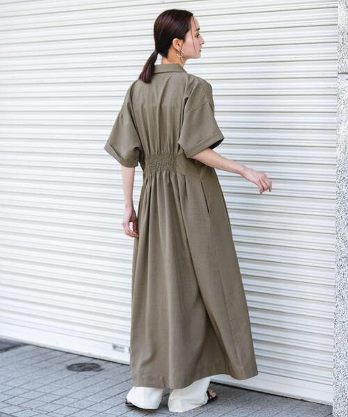 SENSE OF PLACE by URBAN RESEARCH(センスオブプレイスバイアーバンリサーチ)の「『UR TECH DRYLUXE』リネンライクワンピース(ワンピース・レディース・ライトブルー/カーキ/チャコールグレー・S/ONE)」の20枚目の写真