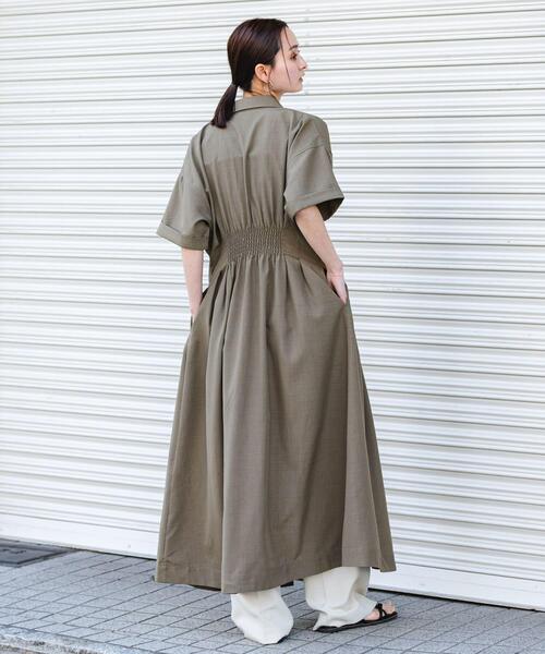 SENSE OF PLACE by URBAN RESEARCH(センスオブプレイスバイアーバンリサーチ)の「『UR TECH DRYLUXE』リネンライクワンピース(ワンピース・レディース・ライトブルー/カーキ/チャコールグレー・S/ONE)」の21枚目の写真