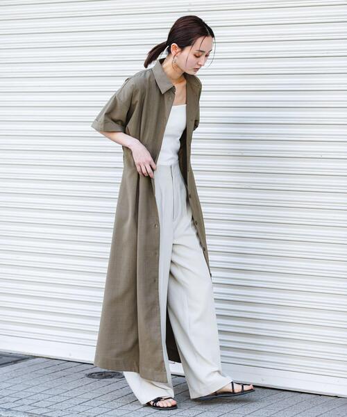 SENSE OF PLACE by URBAN RESEARCH(センスオブプレイスバイアーバンリサーチ)の「『UR TECH DRYLUXE』リネンライクワンピース(ワンピース・レディース・ライトブルー/カーキ/チャコールグレー・S/ONE)」の22枚目の写真