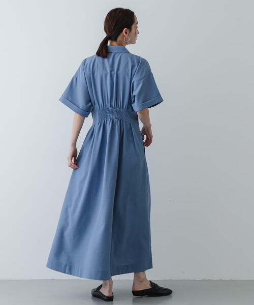 SENSE OF PLACE by URBAN RESEARCH（センスオブプレイスバイアーバンリサーチ）の「『UR TECH DRYLUXE』リネンライクワンピース（ワンピース・レディース・ライトブルー/カーキ/チャコールグレー・S/ONE）」の11枚目の写真