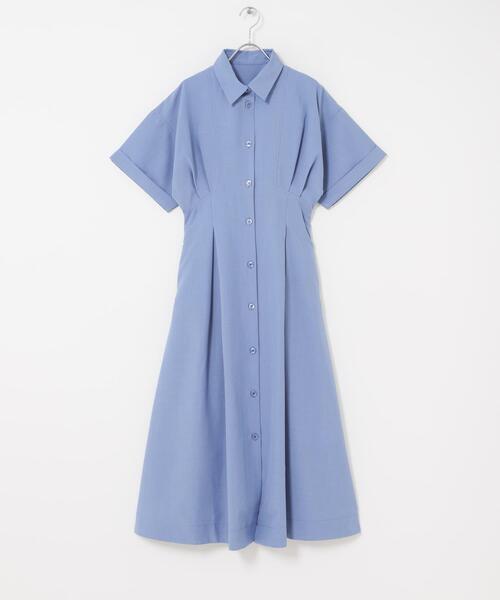 SENSE OF PLACE by URBAN RESEARCH（センスオブプレイスバイアーバンリサーチ）の「『UR TECH DRYLUXE』リネンライクワンピース（ワンピース・レディース・ライトブルー/カーキ/チャコールグレー・S/ONE）」の13枚目の写真