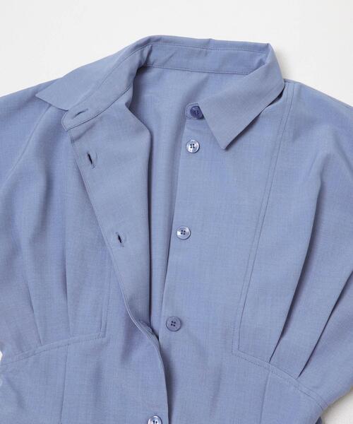 SENSE OF PLACE by URBAN RESEARCH（センスオブプレイスバイアーバンリサーチ）の「『UR TECH DRYLUXE』リネンライクワンピース（ワンピース・レディース・ライトブルー/カーキ/チャコールグレー・S/ONE）」の14枚目の写真