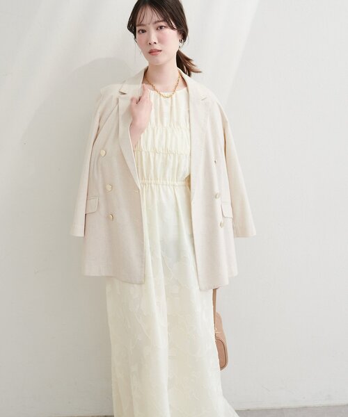 natural couture(ナチュラルクチュール)の「ジャガードウエストリボンワンピース(ワンピース・レディース・ブラック/ピンク系その他/アイボリー/ミント・FREE)」の5枚目の写真