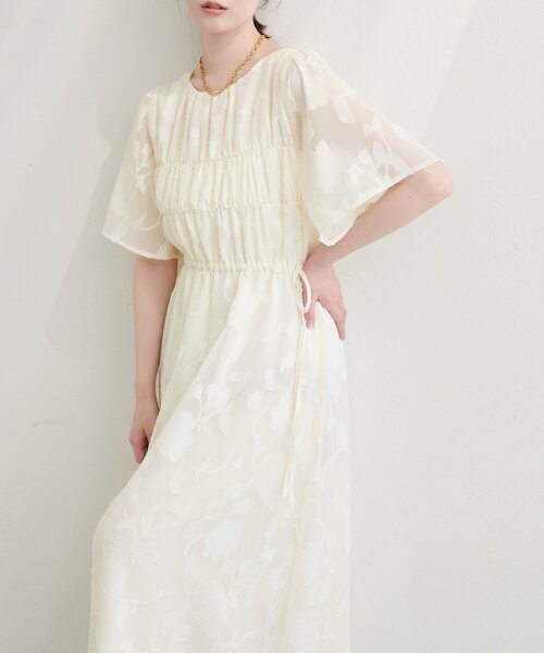 natural couture(ナチュラルクチュール)の「ジャガードウエストリボンワンピース(ワンピース・レディース・ブラック/ピンク系その他/アイボリー/ミント・FREE)」の7枚目の写真