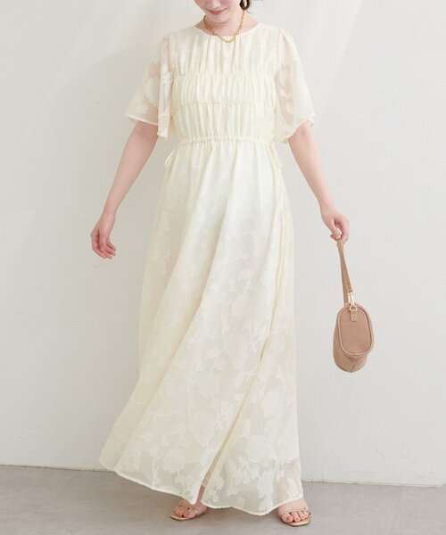 natural couture(ナチュラルクチュール)の「ジャガードウエストリボンワンピース(ワンピース・レディース・ブラック/ピンク系その他/アイボリー/ミント・FREE)」の9枚目の写真