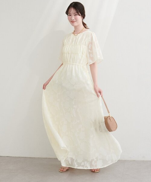 natural couture(ナチュラルクチュール)の「ジャガードウエストリボンワンピース(ワンピース・レディース・ブラック/ピンク系その他/アイボリー/ミント・FREE)」の10枚目の写真