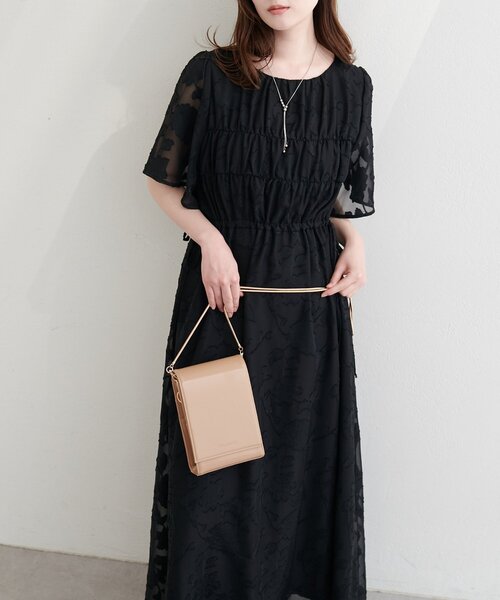 natural couture(ナチュラルクチュール)の「ジャガードウエストリボンワンピース(ワンピース・レディース・ブラック/ピンク系その他/アイボリー/ミント・FREE)」の13枚目の写真
