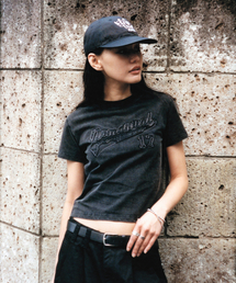 APPLIQUE T-SHIRT (WOMAN) - WASHED BLACK