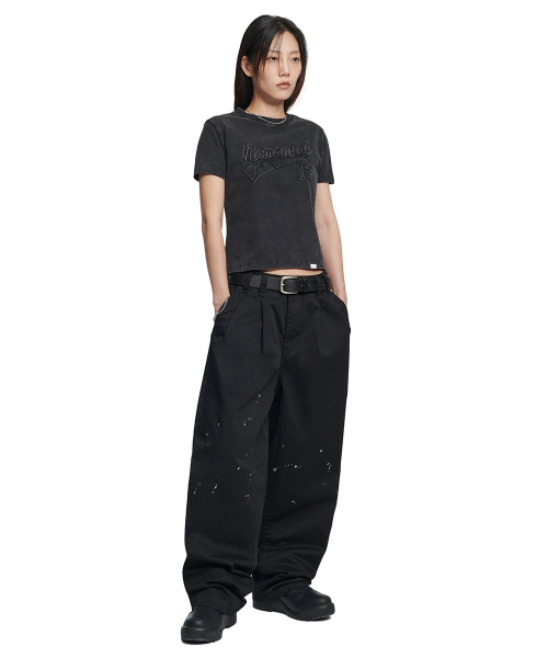NOMANUAL(NOMANUAL)の「APPLIQUE T-SHIRT (WOMAN) - WASHED BLACK(Tシャツ/カットソー・レディース・その他・MEDIUM/LARGE/SMALL)」の4枚目の写真