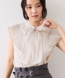 VIS | プリーツフリルボウタイブラウス/2WAY・イージーケア(シャツ/ブラウス)