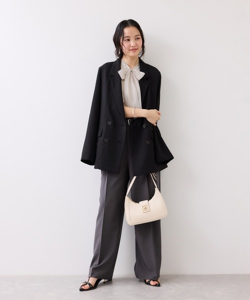 VIS（ビス）の「プリーツフリルシアーボウタイブラウス/2WAY・イージーケア（シャツ/ブラウス・レディース・ピンク系その他2/ライトグリーン/ベージュ・FREE）」の20枚目の写真