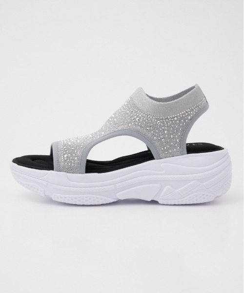 STACCATO（スタッカート）の「クリスタルカバーアップスポサン（サンダル・レディース・ブラック/グレー・22.5cm/23cm/23.5cm/24cm/24.5cm）」の2枚目の写真