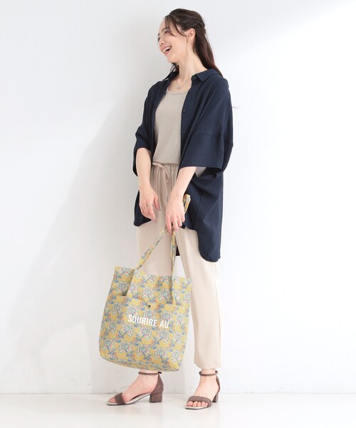SHOO・LA・RUE(シューラルー)の「ラタプリントトートバッグ(トートバッグ・レディース・ブルーグリーン/ライトオレンジ系1/ベージュ系/ブルー系/イエロー系/ブラック系・00)」の13枚目の写真