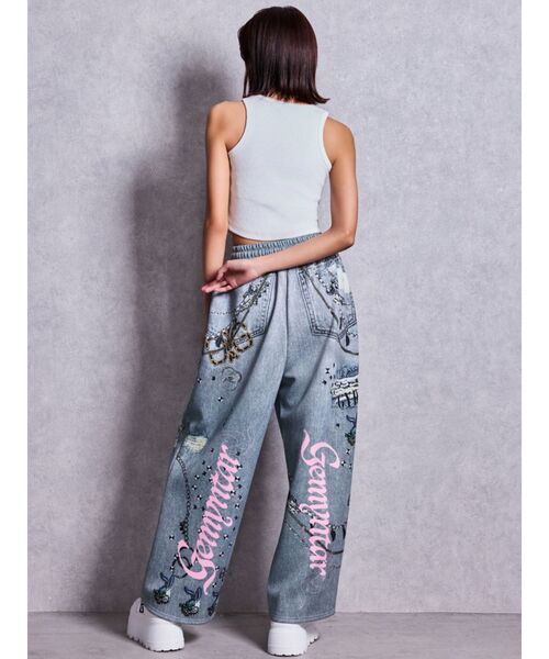 GYDA(ジェイダ)の「GYDAデニムsublimation printingパンツ(その他パンツ・レディース・ブラック/ブルー・FREE)」の9枚目の写真
