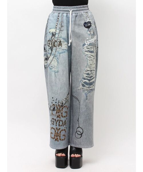 GYDA(ジェイダ)の「GYDAデニムsublimation printingパンツ(その他パンツ・レディース・ブラック/ブルー・FREE)」の21枚目の写真