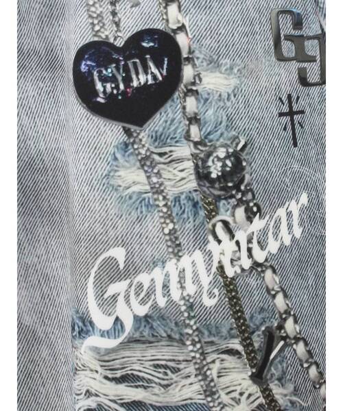 GYDA(ジェイダ)の「GYDAデニムsublimation printingパンツ(その他パンツ・レディース・ブラック/ブルー・FREE)」の3枚目の写真