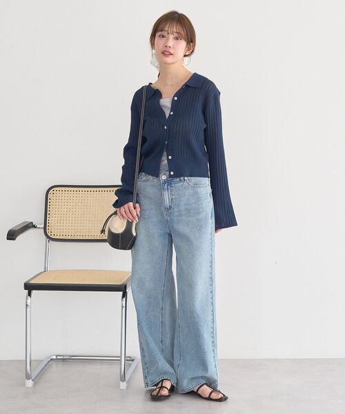 earth music&ecology（アースミュージックアンドエコロジー）の「ウエストアシメデニムパンツ（デニムパンツ・レディース・ライトインディゴブルー/ブルー系その他・S/M）」の20枚目の写真