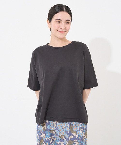 collex(コレックス)の「【接触冷感・UVカット】コンパクトクールTシャツ(Tシャツ/カットソー・レディース・チャコールグレー/ホワイト/ピンク/グリーン/イエロー・フリー)」の2枚目の写真