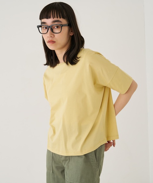 collex(コレックス)の「【接触冷感・UVカット】コンパクトクールTシャツ(Tシャツ/カットソー・レディース・チャコールグレー/ホワイト/ピンク/グリーン/イエロー・フリー)」の4枚目の写真