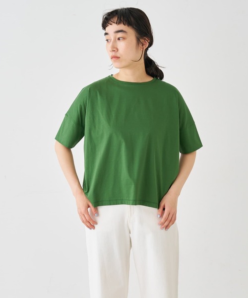 collex(コレックス)の「【接触冷感・UVカット】コンパクトクールTシャツ(Tシャツ/カットソー・レディース・チャコールグレー/ホワイト/ピンク/グリーン/イエロー・フリー)」の3枚目の写真