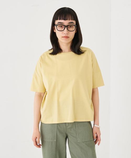 collex（コレックス）の「【接触冷感・UVカット】コンパクトクールTシャツ（Tシャツ/カットソー・レディース・チャコールグレー/ホワイト/ピンク/グリーン/イエロー・フリー）」の9枚目の写真