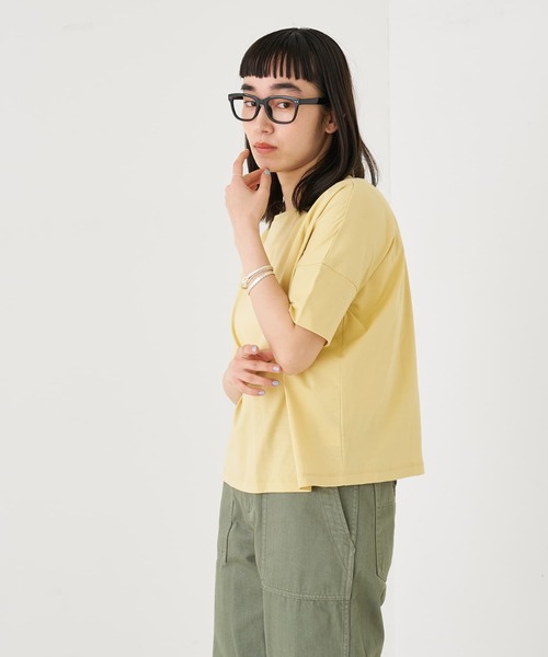 collex（コレックス）の「【接触冷感・UVカット】コンパクトクールTシャツ（Tシャツ/カットソー・レディース・チャコールグレー/ホワイト/ピンク/グリーン/イエロー・フリー）」の8枚目の写真